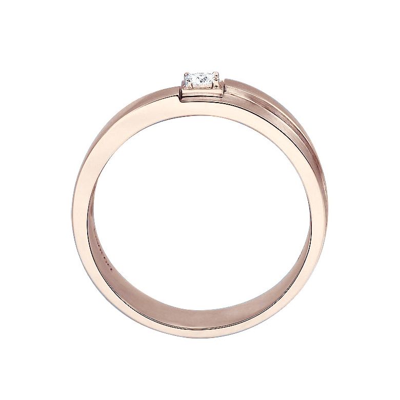 Bague or rose et diamant pour homme - Style épuré, sobre et moderne - 3