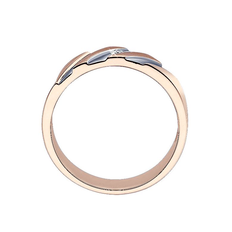 Bague stylisée homme or gris - Or rose 18cts & Diamant | Marcus - 4