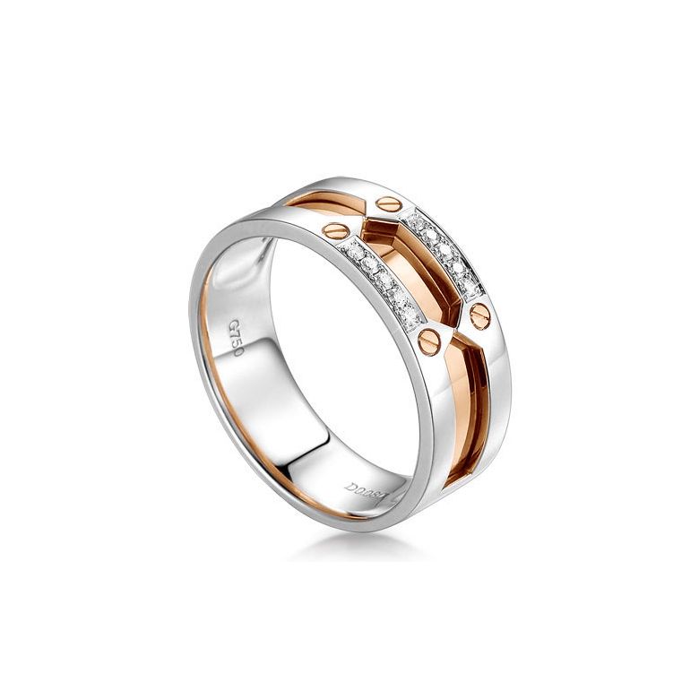 Bague homme histoire d'or contemporaine - 2 Ors - Diamant - 1