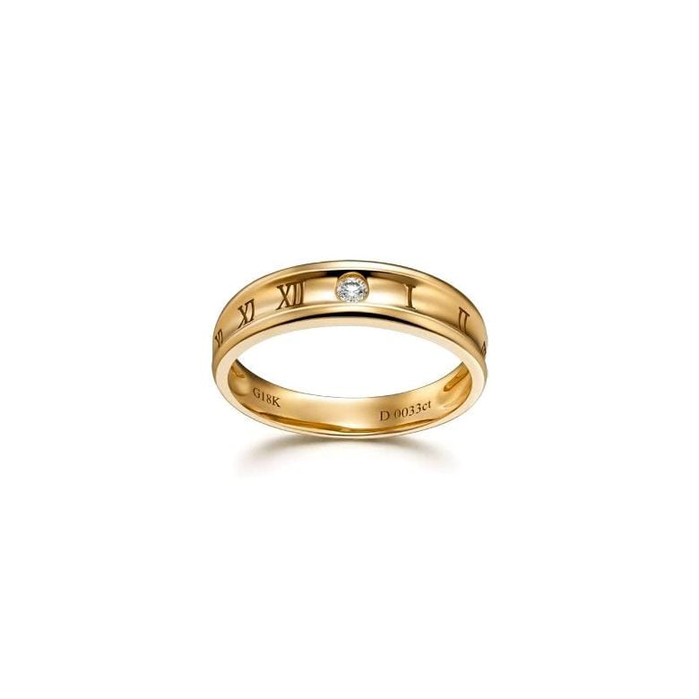 Bague pour homme en Or jaune | Chiffre Romain - 2