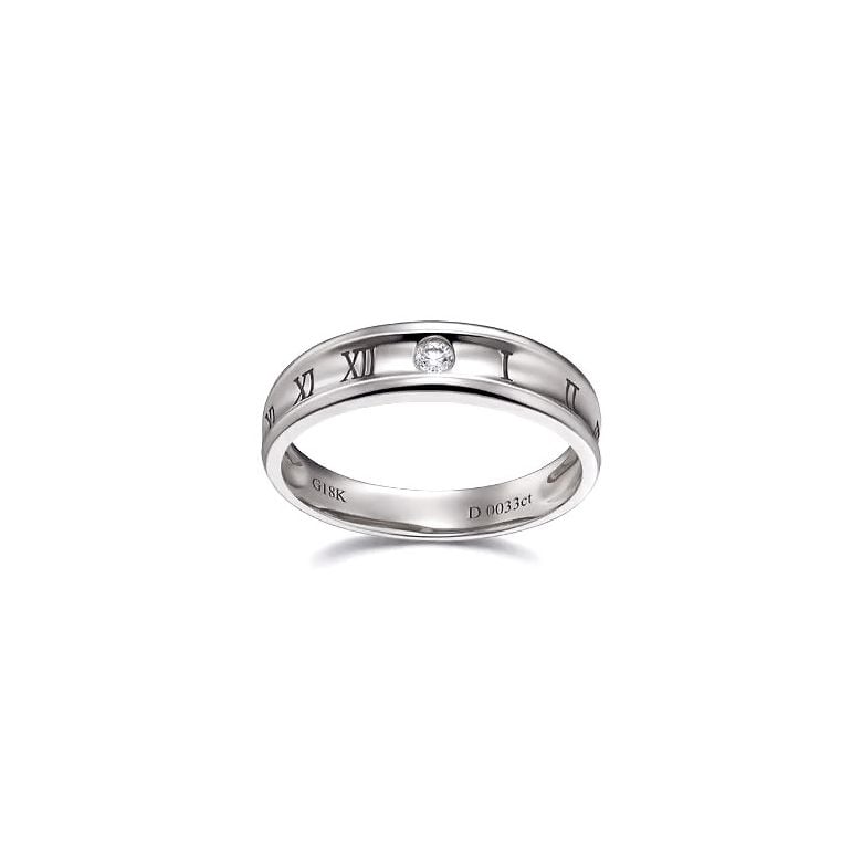 Bague pour homme en Or blanc | Chiffre Romain - 4