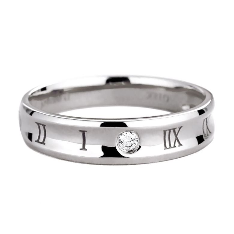Bague pour homme en Or blanc | Chiffre Romain - 3