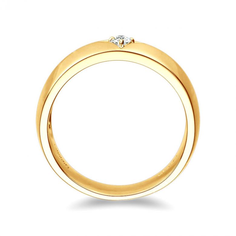 Chevalière - Bague chevalière homme en or jaune - 1 diamant central | Borgia - 6