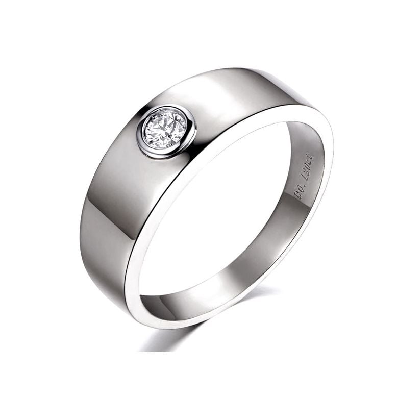 Chevalière Homme Melo Or Blanc - Bague Anneau en Diamant | Gemperles - 1