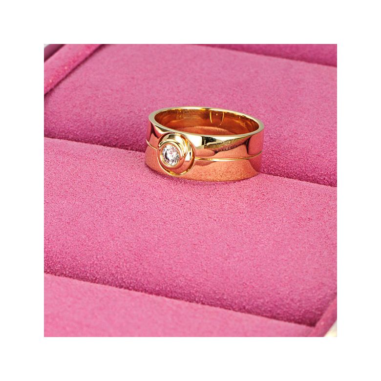 Bague homme chevalière - 8mm or jaune 18cts - Diamant | Octave - 5