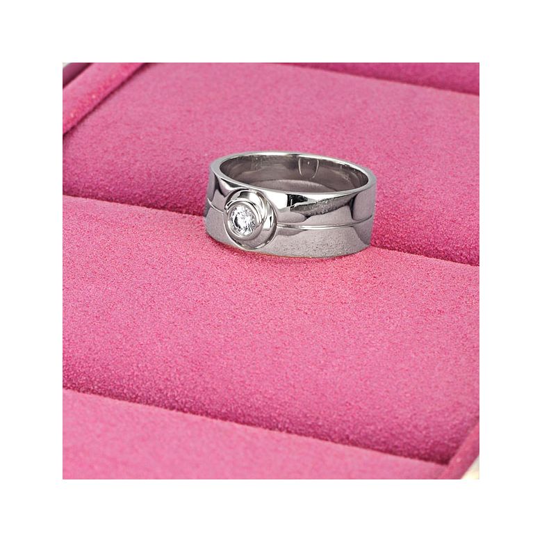 Bague homme chevalière - 8mm or blanc 18cts - Diamant | Octave - 5