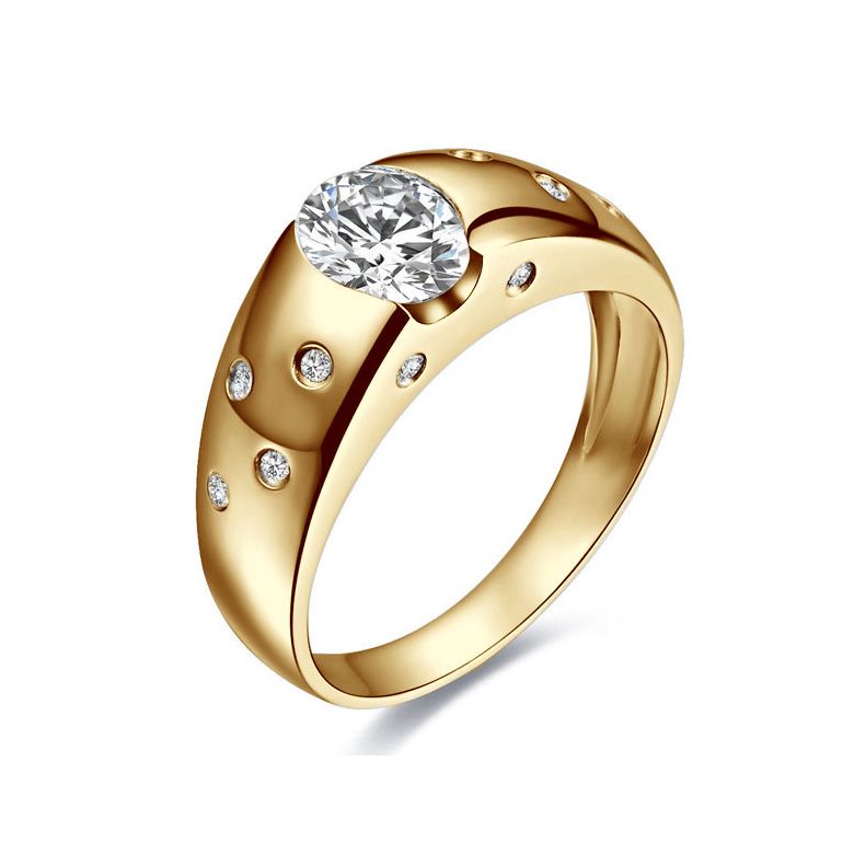 Bague pour homme or jaune 18cts - Mille éclats diamantés | Spencer - 1