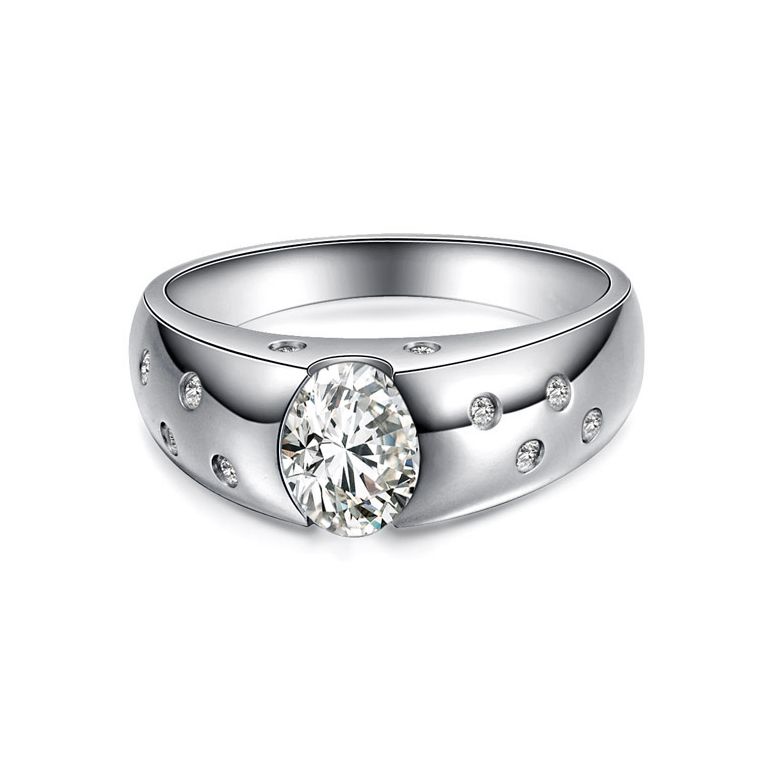 Bague pour homme or blanc 18cts - Mille éclats diamantés | Spencer - 2