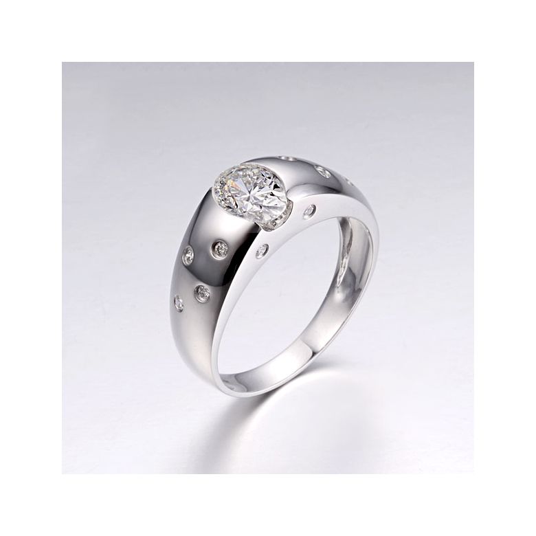 Bague pour homme or blanc 18cts - Mille éclats diamantés | Spencer - 3