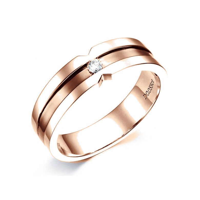 Bague Homme en Or rose et  Diamant 0.055ct | Horace - 1