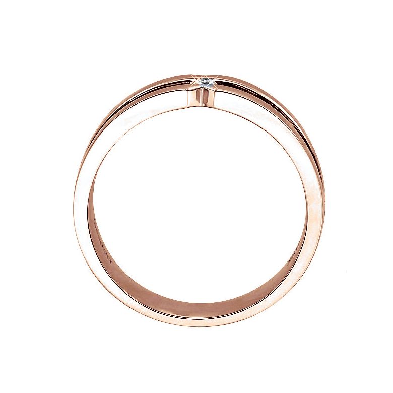 Bague Homme en Or rose et  Diamant 0.055ct | Horace - 3