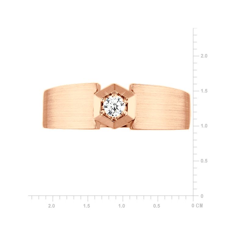 Bague Hommes en Or rose et sertie d'un Diamant taille brillant | Capitaine - 2