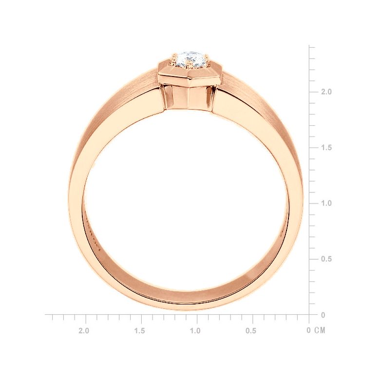 Bague Hommes en Or rose et sertie d'un Diamant taille brillant | Capitaine - 4