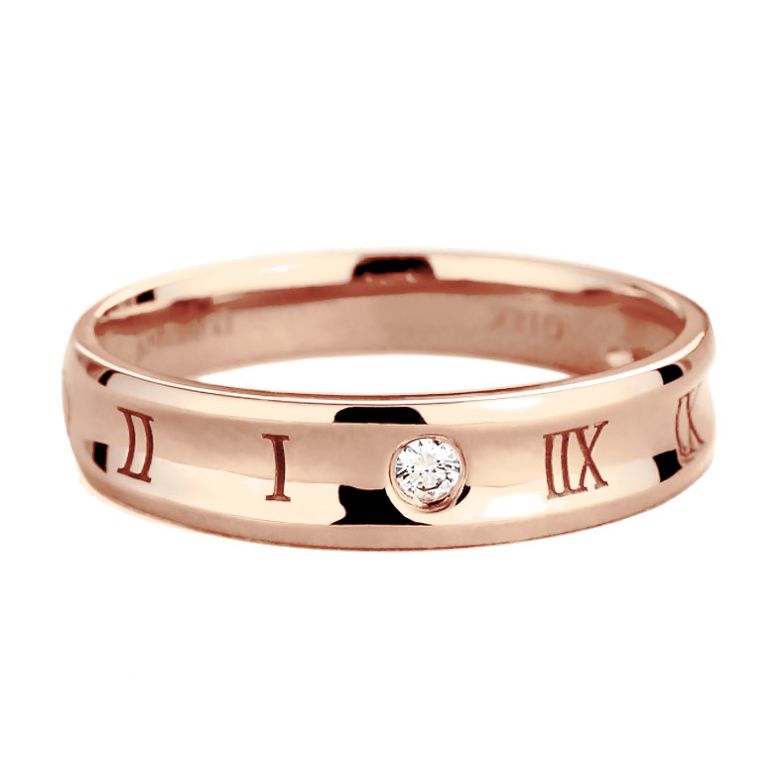 Bague pour homme en Or rose | Chiffre Romain - 3