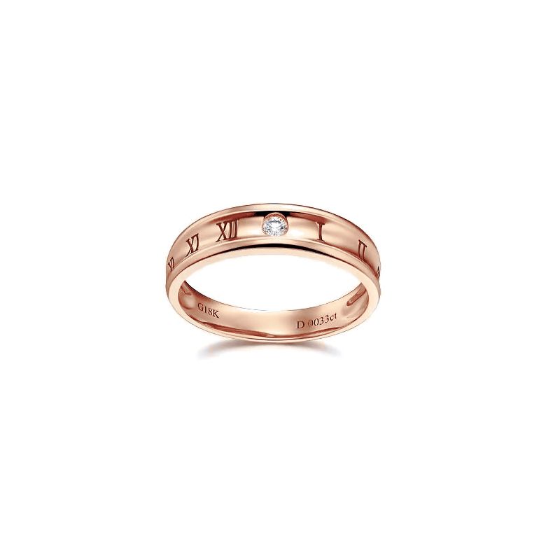 Bague pour homme en Or rose | Chiffre Romain - 4