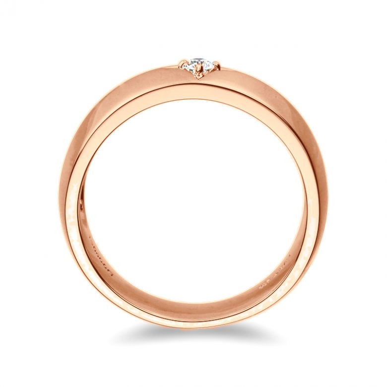 Chevalière - Bague chevalière homme en or rose - 1 diamant central | Borgia - 4