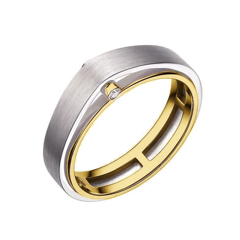 Bague Homme en Diamants, Or blanc et jaune | Montserrat - 1