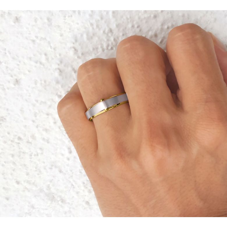 Bague Homme en Diamants, Or blanc et jaune | Montserrat - 2