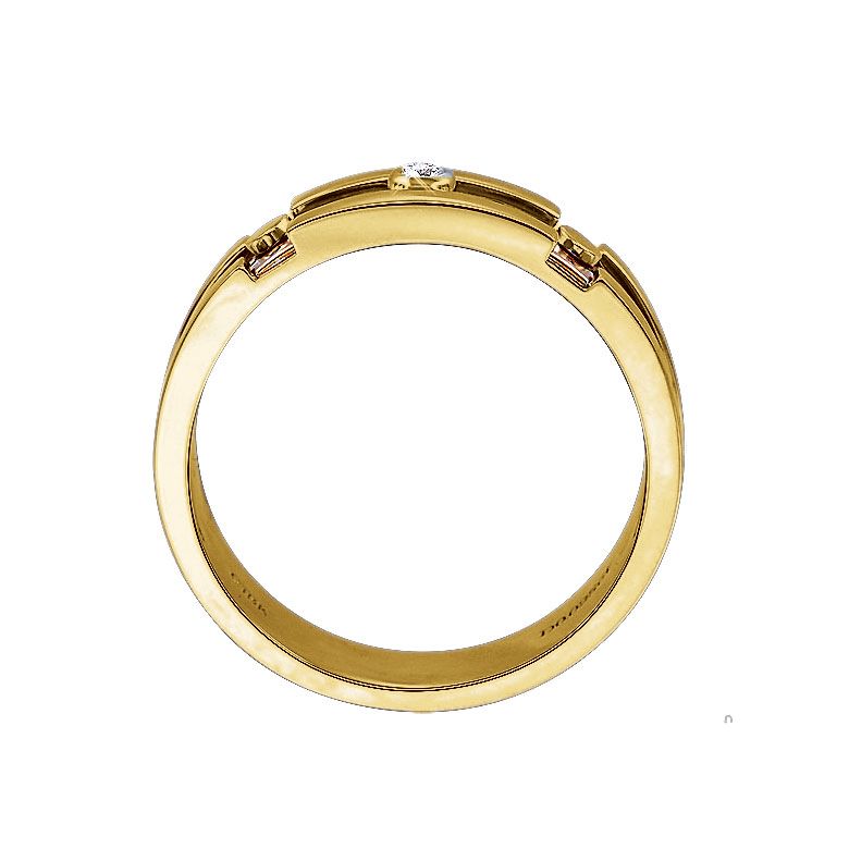 Bague anneau originale pour Homme - Métal 2 ors 18cts - Diamant or jaune et rose - 2
