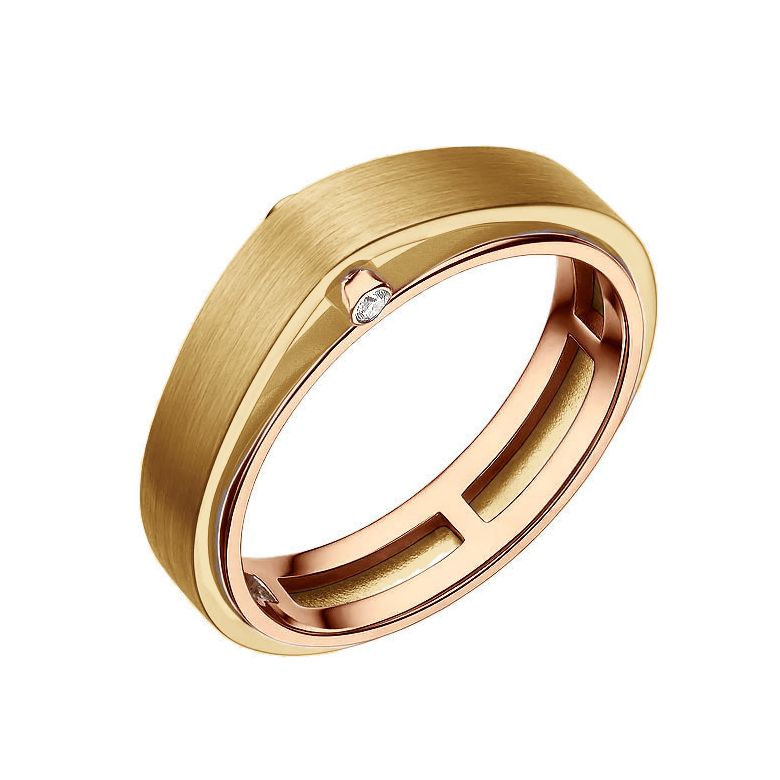 Bague Homme en Diamants, Or jaune et rose | Montserrat - 1