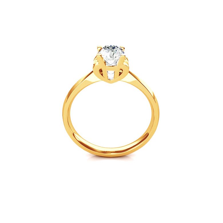 Bague prénom - Lettre H - Diamant, Or jaune | Gemperles - 1