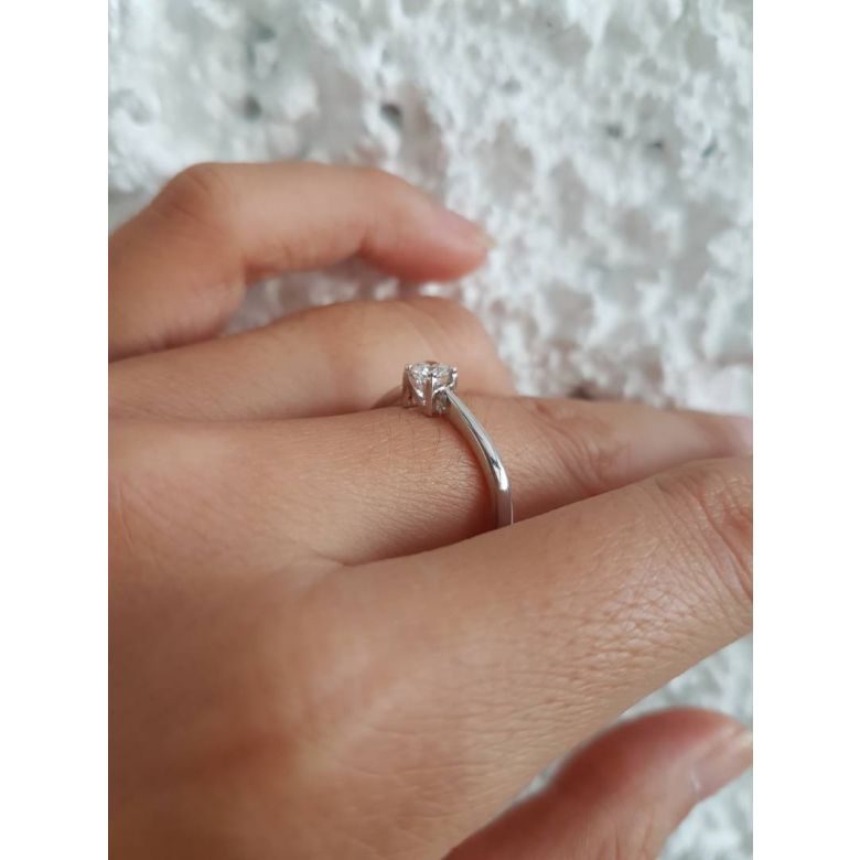 Bague prénom - Lettre N - Diamant, or blanc | Gemperles - 2