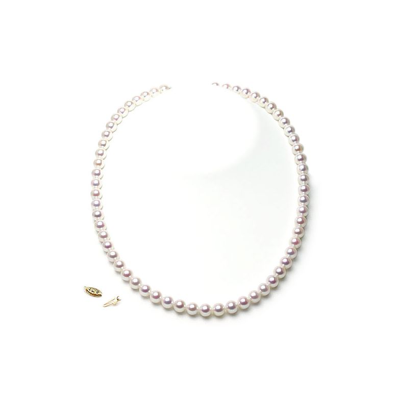 Collier mariage I Perle de culture d'eau douce blanche I 6.5/7mm, AAA - 5