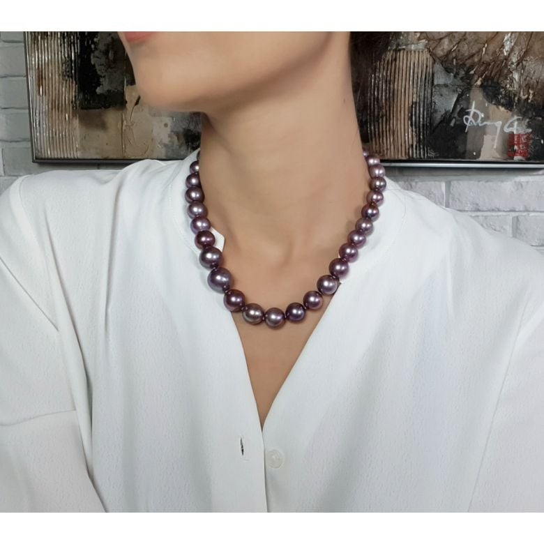 Collier perles de culture lavande, AA 12/15mm I Arletty - 2