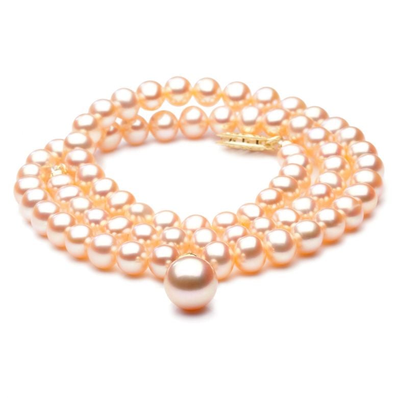 Collier Lyrique en Perles d'Eau Douce Roses AAA | Gemperles - 1