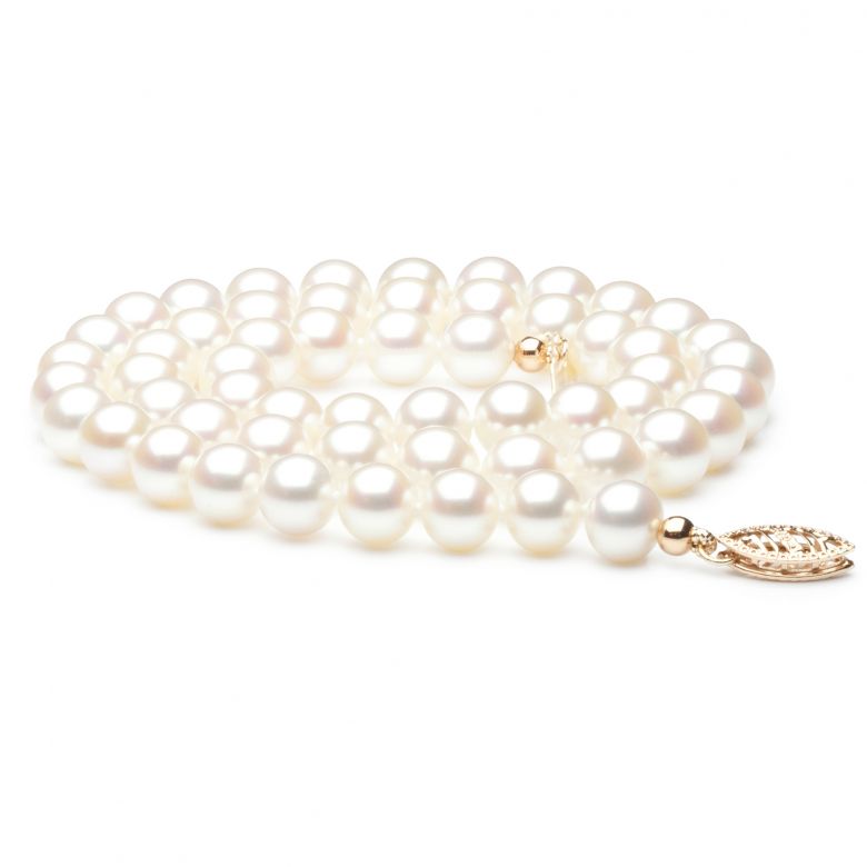 Collier mariage I Perle de culture d'eau douce blanche I 6.5/7mm, AAA - 1