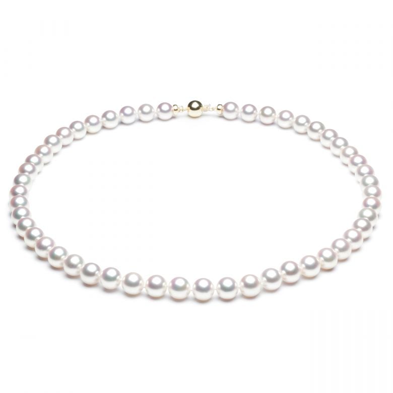 Collier perles Akoya blanches - Perle fine cultivée au Japon - 7/7.5mm - 1