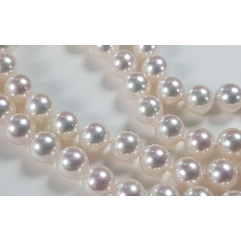 Collier double rang perle Akoya blanche. 7/7.5mm, AAA I Suki - 2