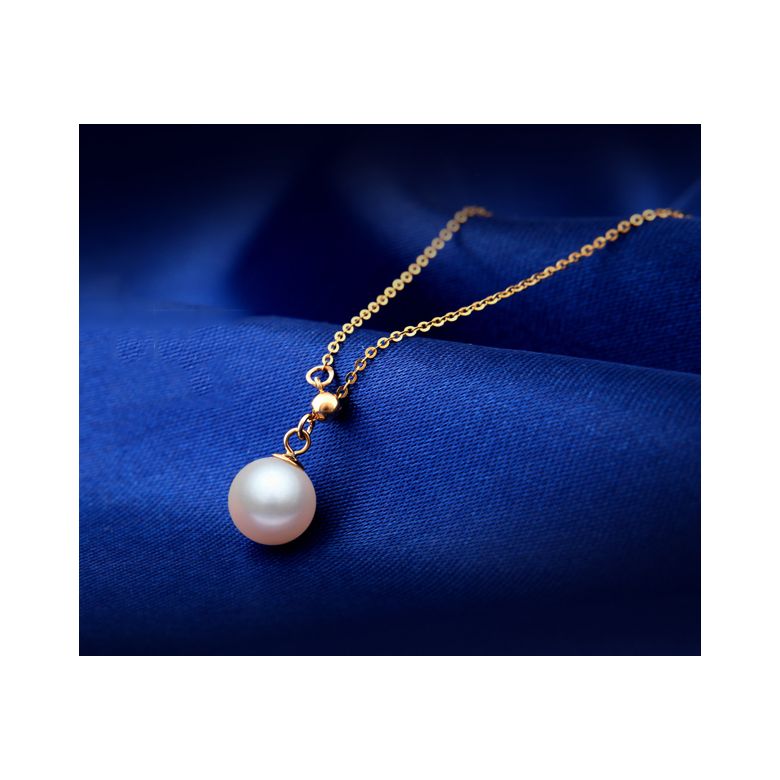 Pendentif perle Akoya 8/8.5mm. Chaîne coulissante Or jaune - 3
