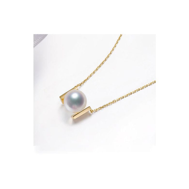 Pendentif Otohiko. Sobre, Moderne et Élégant. Or jaune et Perle Akoya I Gemperles - 4