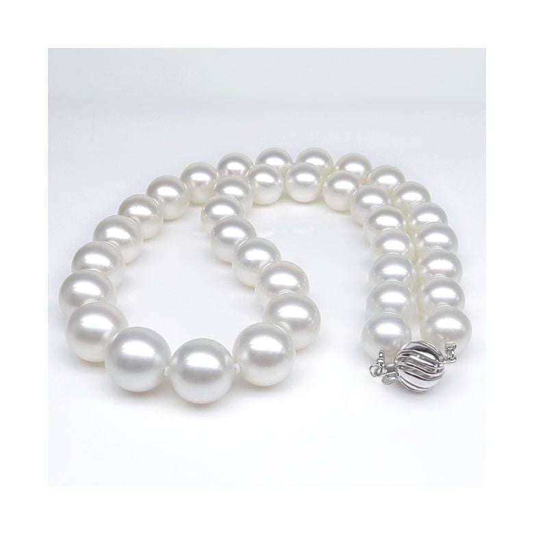 Collier de perles d'Australie blanches - Perle mers du sud 10/12mm - 1