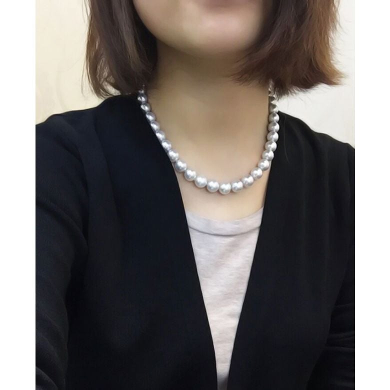 Collier de perles d'Australie blanches - Perle mers du sud 10/12mm - 7