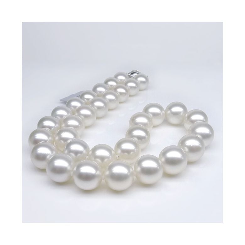 Collier perles des mers du sud blanches - Perle Australie 12/14mm - 10