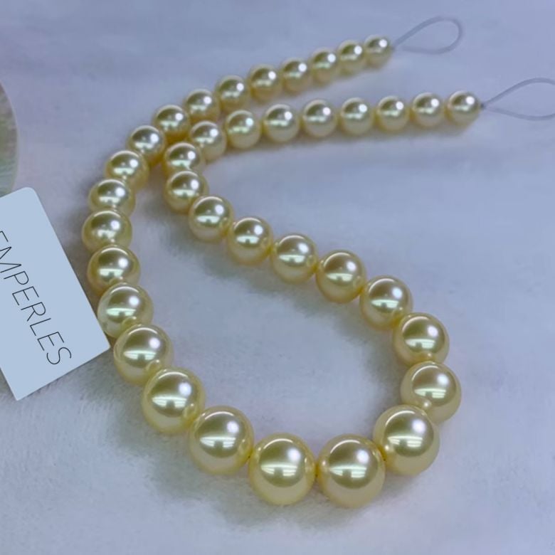 Collier perles d'Australie dorées - 9/11mm - AAA - 3