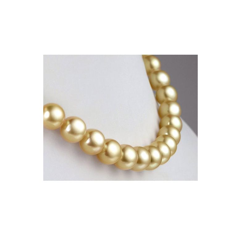 Collier perles d'Australie - 10.5/12mm - AAA or blanc - 5