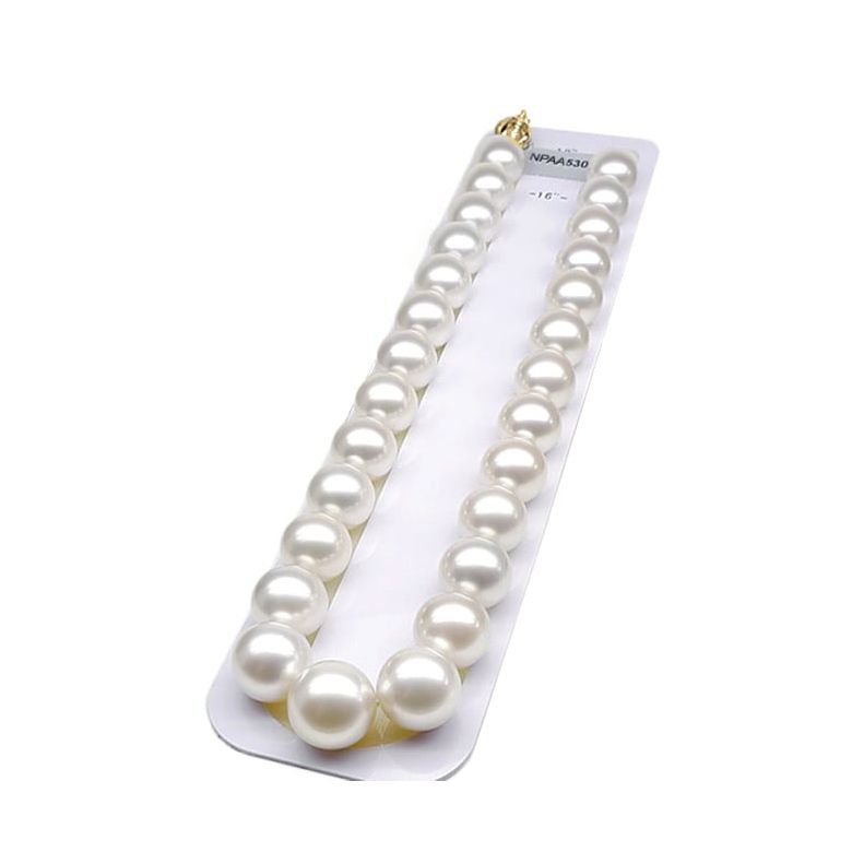 Collier Marie Antoinette Haute joaillerie. Perles d'Australie blanches 15/17mm or jaune - 1
