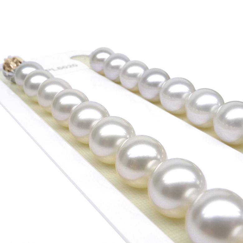 Collier perles d'Australie blanches - 11/13mm - AAA or jaune - 4