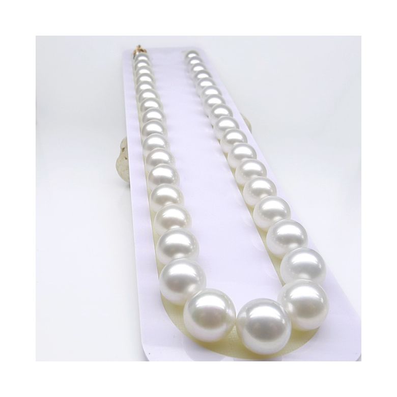 Collier perles d'Australie blanches - 11/13mm - AAA or jaune - 5