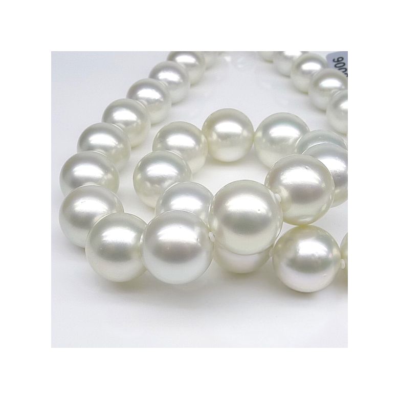 Collier grosses perles de culture australiennes blanches - 12/14.7mm or jaune - 4
