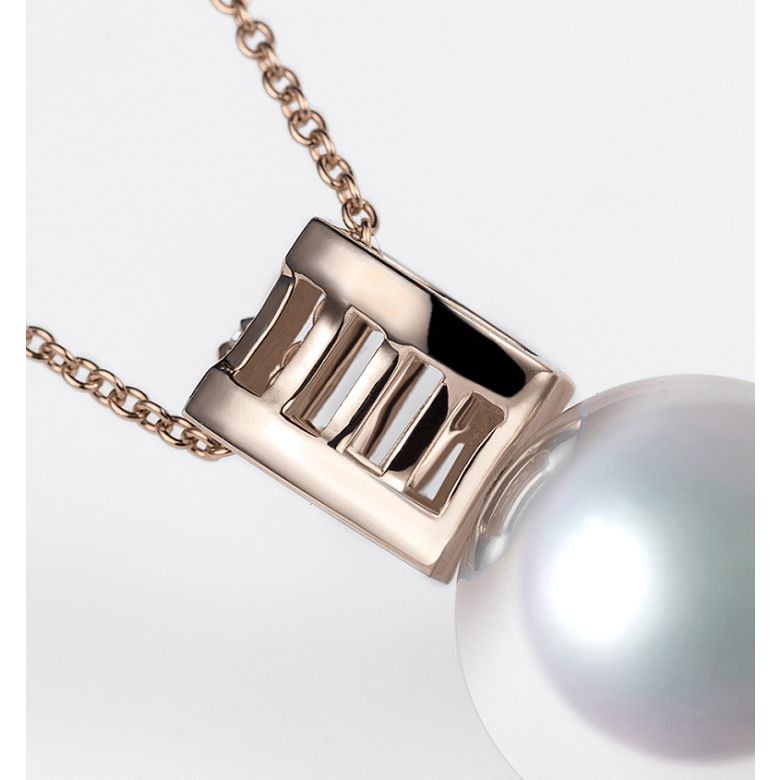Pendentif Mikiko perle Akoya du Japon. Or rose, diamants - 2