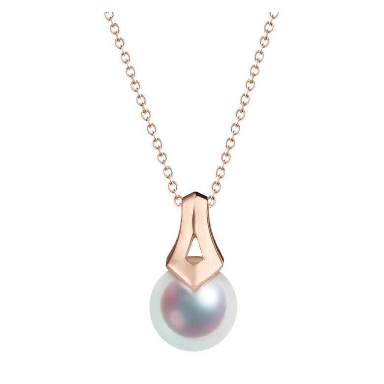 Pendentif perle du Japon Akoya. Michiko. Or rose et diamants - 4