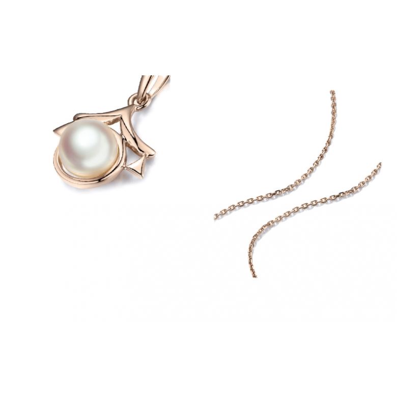 Pendentif Zodiaque. Perle Akoya, Or rose 18cts - 4