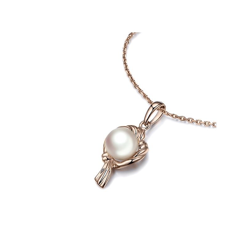 Pendentif Zodiaque. Perle Akoya, Or rose 18cts - 9