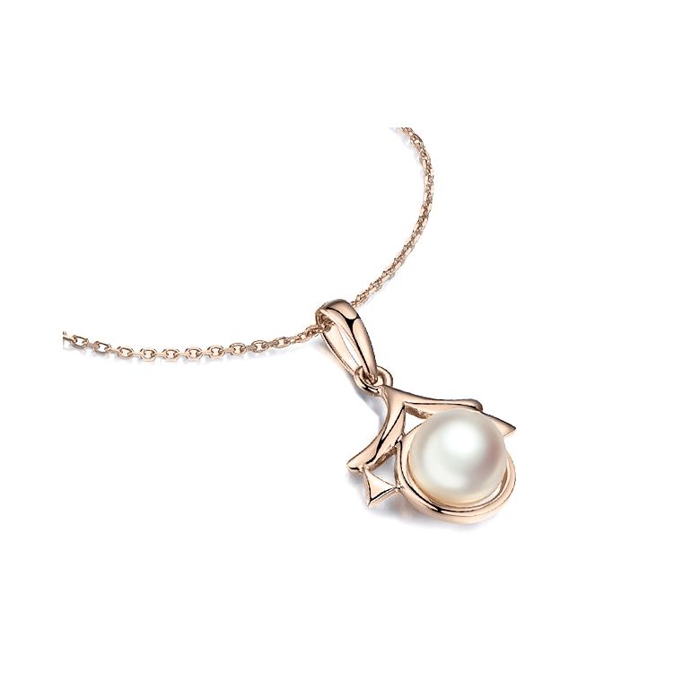 Pendentif Zodiaque. Perle Akoya, Or rose 18cts - 12