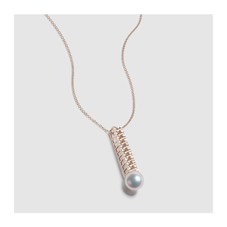 Pendentif perle du Japon. Or rose, diamant - Hatsune Miku - 3
