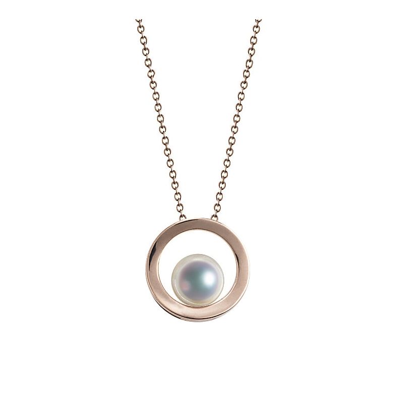 Pendentif perle Akoya - Himiko - Perle du Japon, Or rose - 1